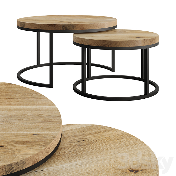 Oval Coffee Table by mLOFT 3DS Max Model - thumbnail 1