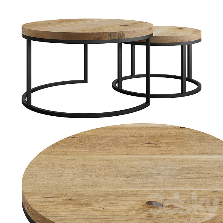 Oval Coffee Table by mLOFT 3DS Max Model - thumbnail 2