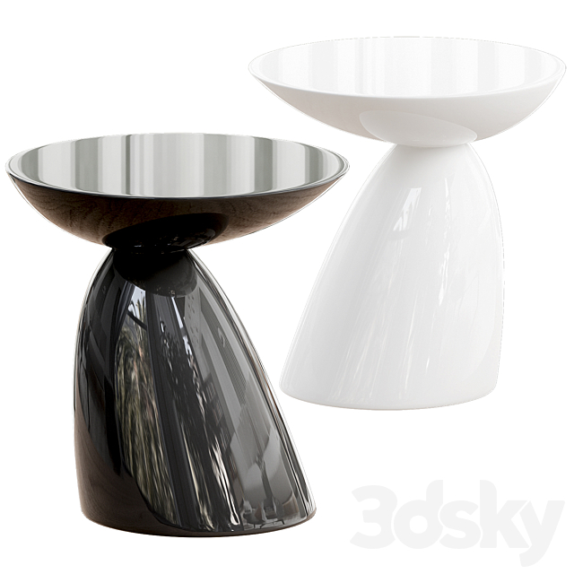 Oval End Side Table in Black by Mod Decor 3DSMax File - thumbnail 1