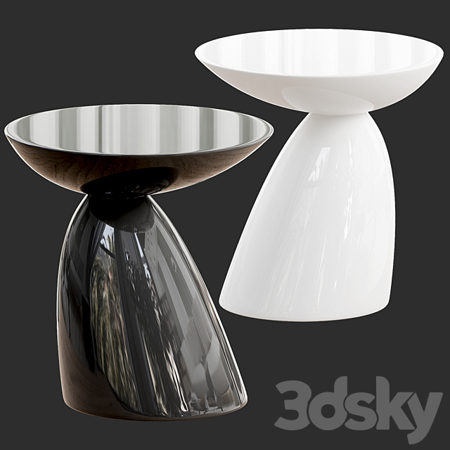 Oval End Side Table in Black by Mod Decor 3DSMax File - thumbnail 2