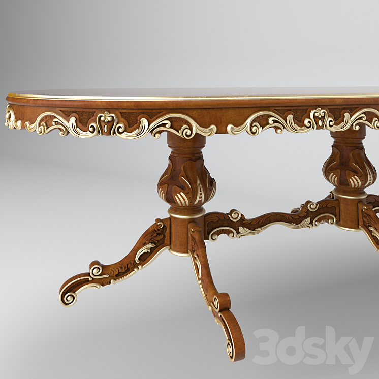 Oval table Modenese Gastone Art 12137 3DS Max - thumbnail 2