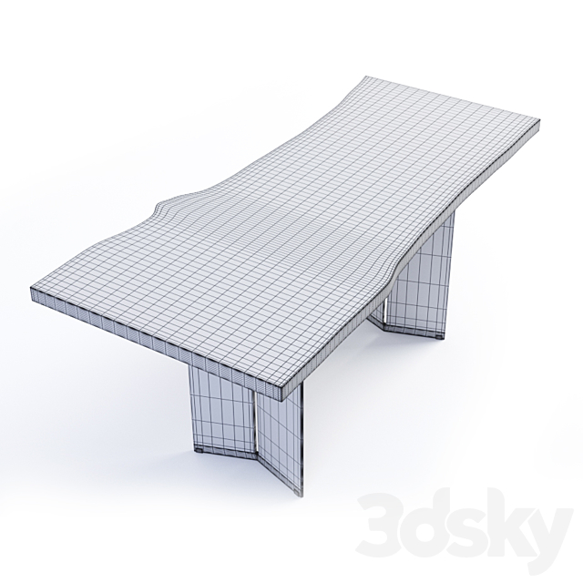 Oxidized Oak Dining Table 3DSMax File - thumbnail 2