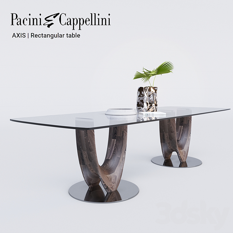 Pacini Cappellini AXIS Rectangular table 3DS Max - thumbnail 1