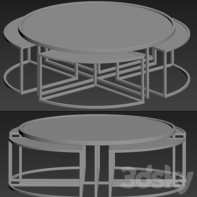 Padova 5 Piece Coffee Table Set 3DSMax File - thumbnail 2