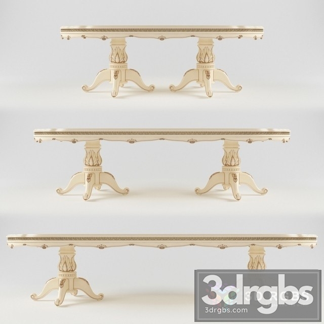 Palatial Oval Dining Table 3dsmax Download - thumbnail 1