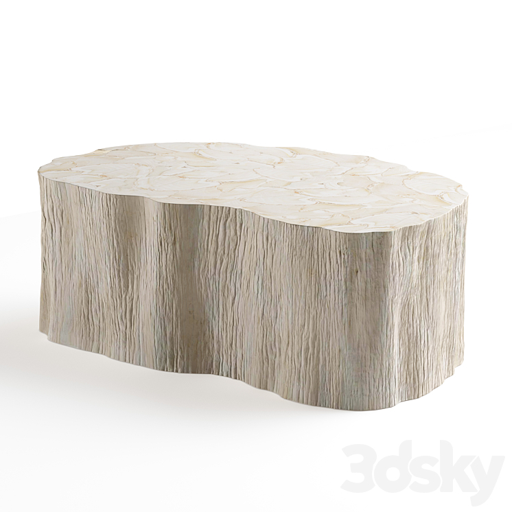 Palecek Camilla Fossilized Clam Coffee Table 3DS Max Model - thumbnail 2