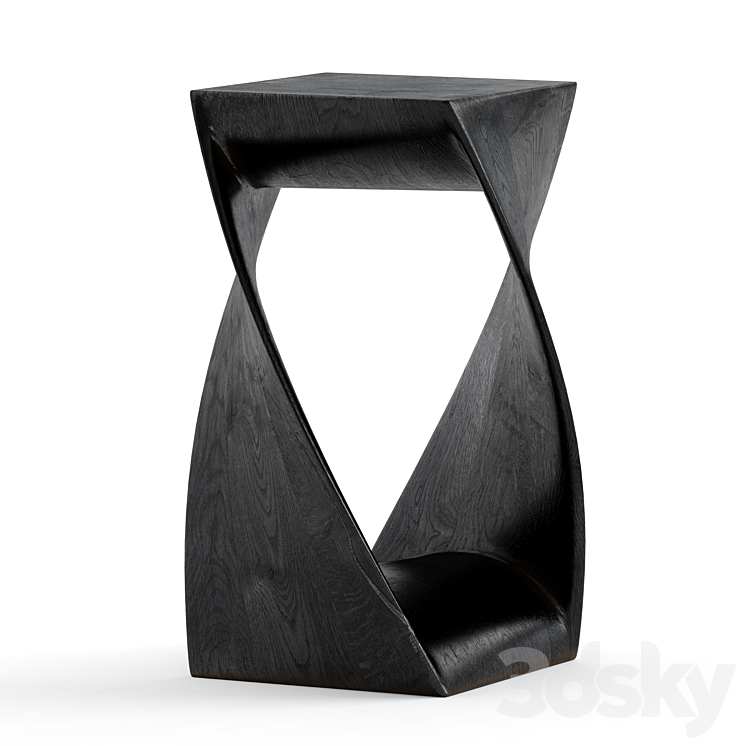 Palecek side table 3DS Max Model - thumbnail 2