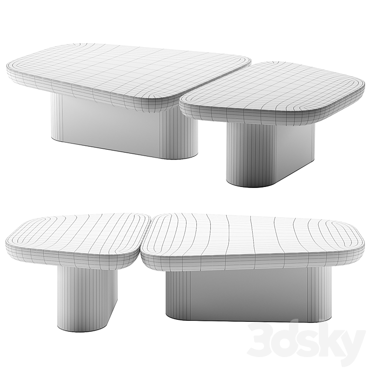 PANGEA Coffee Table By Secolo 3DS Max Model - thumbnail 2