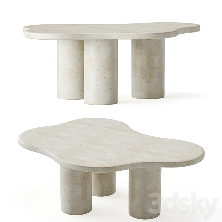 Paradis Coffee Table 3DS Max Model - thumbnail 1