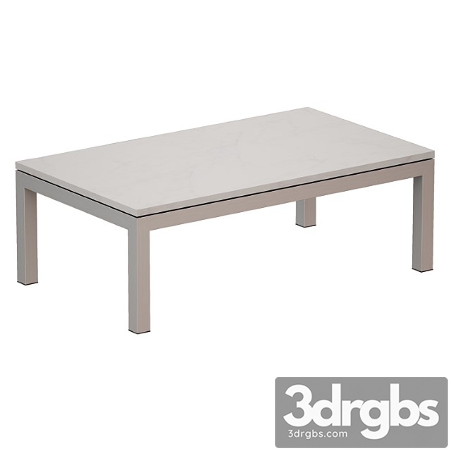 Parsons White Marble Stainless Coffee Table - thumbnail 1