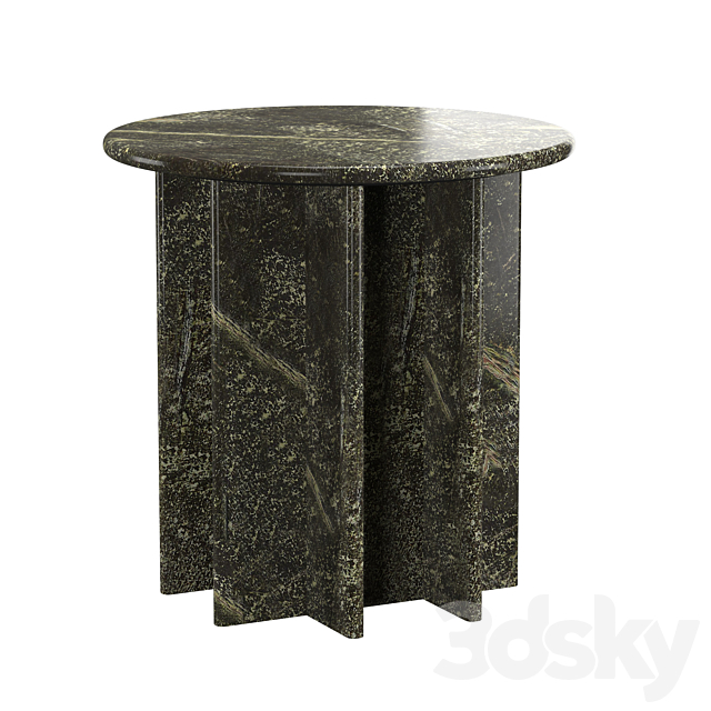 PASAR ROUND GREEN MARBLE SIDE TABLE 3DS Max Model - thumbnail 2