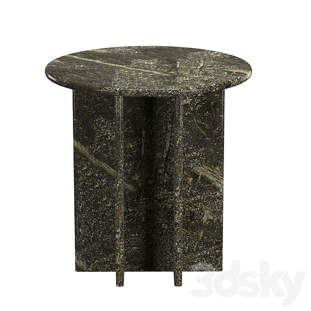 PASAR ROUND GREEN MARBLE SIDE TABLE 3DS Max Model - thumbnail 3