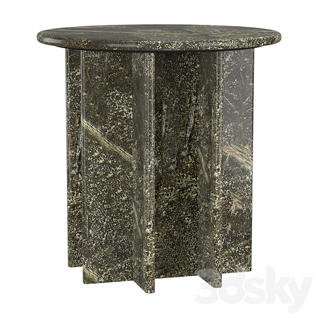 PASAR ROUND GREEN MARBLE SIDE TABLE 3DS Max Model - thumbnail 5