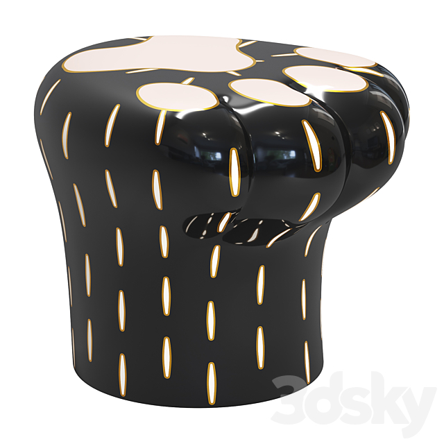 Paw Stool Side Table 3DSMax File - thumbnail 4