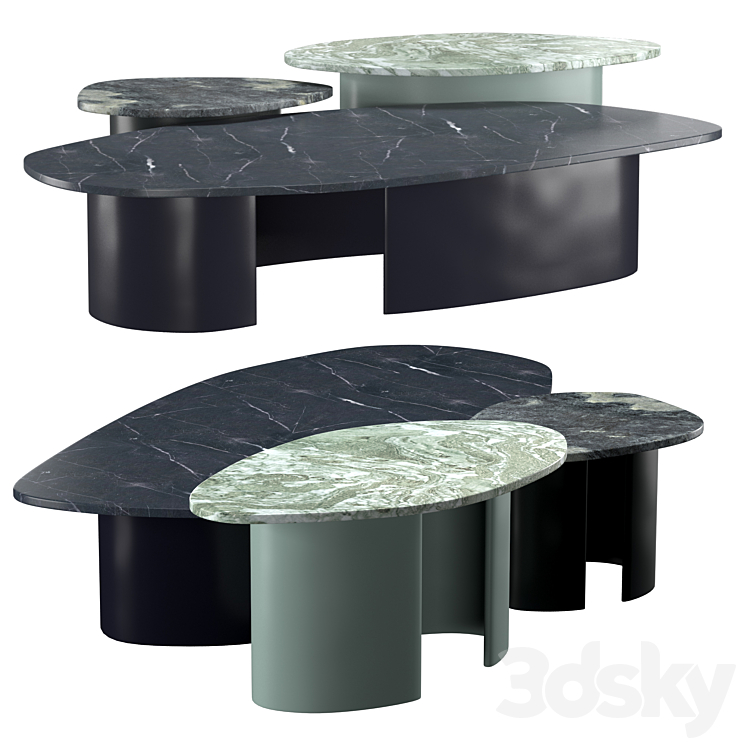 PEBBLE TABLES 3DS Max Model - thumbnail 1