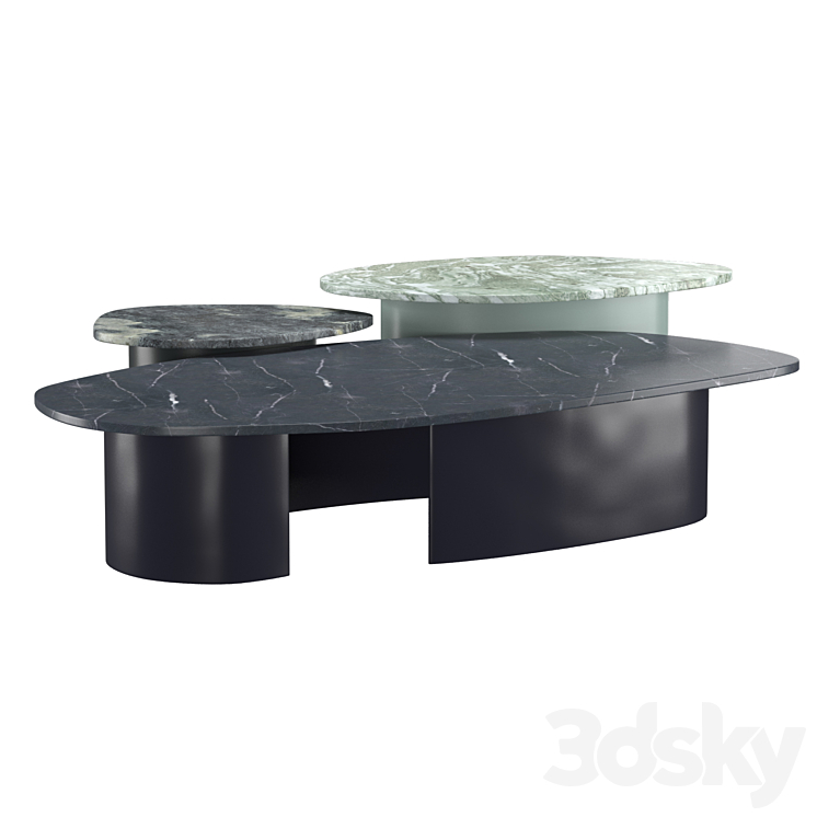 PEBBLE TABLES 3DS Max Model - thumbnail 2