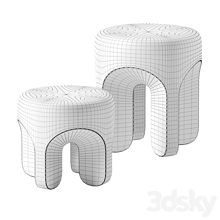 PENEK Stools by NUMO 3DS Max Model - thumbnail 2