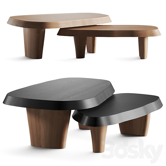 Pierre Augustin Rose Duo Multilaque Coffee Tables 3ds Max - thumbnail 1