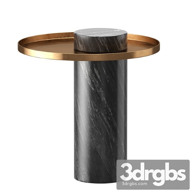 Pillar side table in black marble & brushed gold design by nuevo 2 3dsmax Download - thumbnail 1