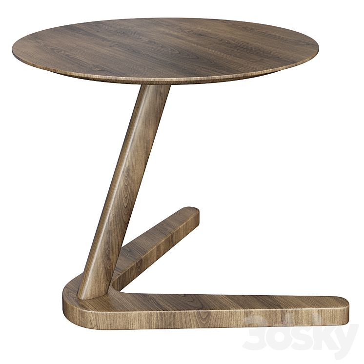 Pinewood End Table 3DS Max Model - thumbnail 1