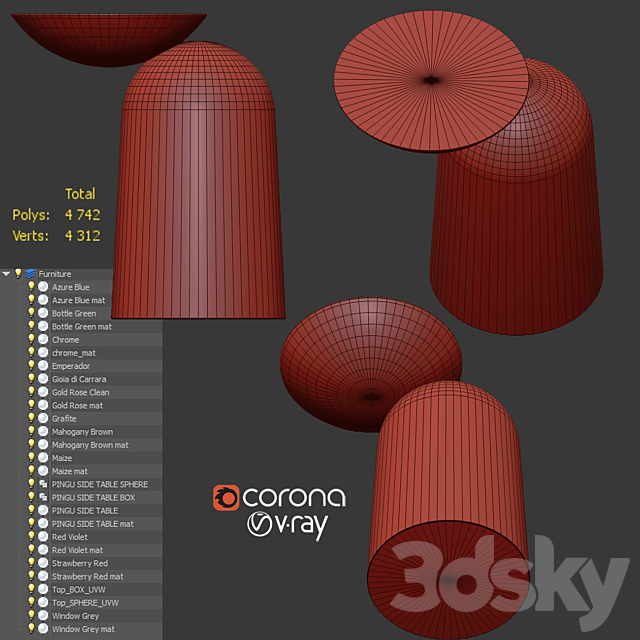 PINGU SIDE TABLE 3DSMax File - thumbnail 6