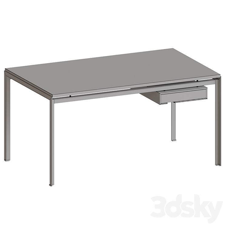 PK52a Student Desk 3DS Max Model - thumbnail 2