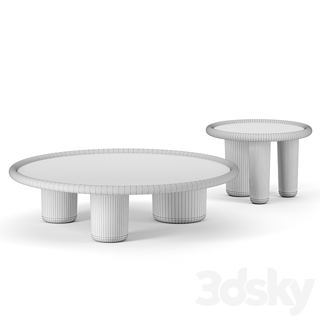 Pluto coffee tables by Tacchini 3DS Max Model - thumbnail 2