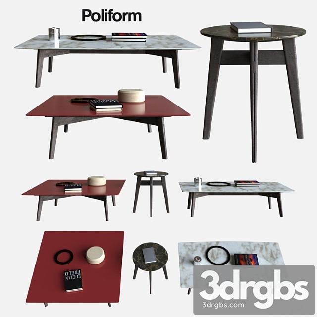 Poliform coffee tables bigger 2 3dsmax Download - thumbnail 1