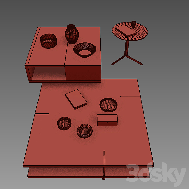 POLIFORM COFFEE TABLES BRISTOL & CLASS & BABA 3DS Max - thumbnail 2