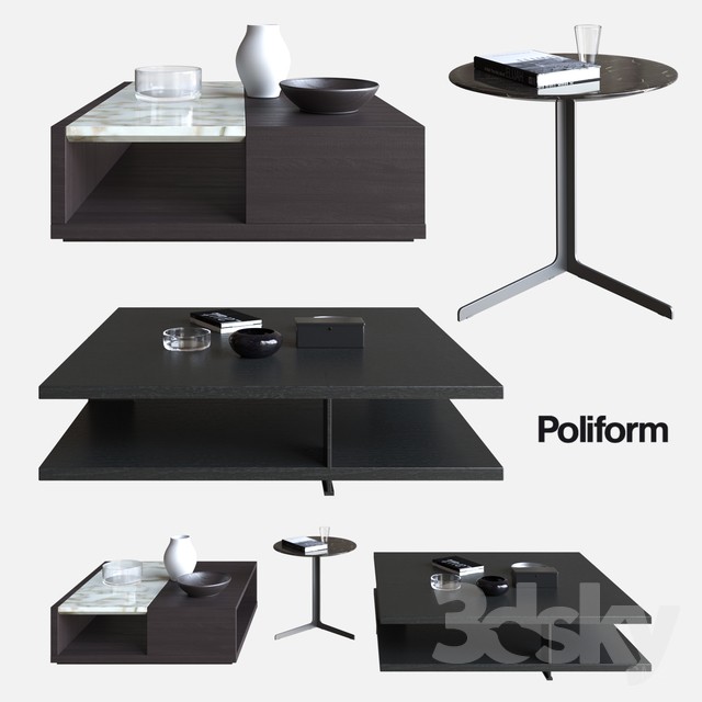 POLIFORM COFFEE TABLES BRISTOL & CLASS & BABA 3DS Max - thumbnail 3