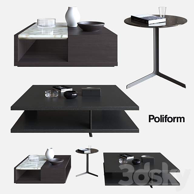 POLIFORM COFFEE TABLES BRISTOL & CLASS & BABA 3DSMax File - thumbnail 1