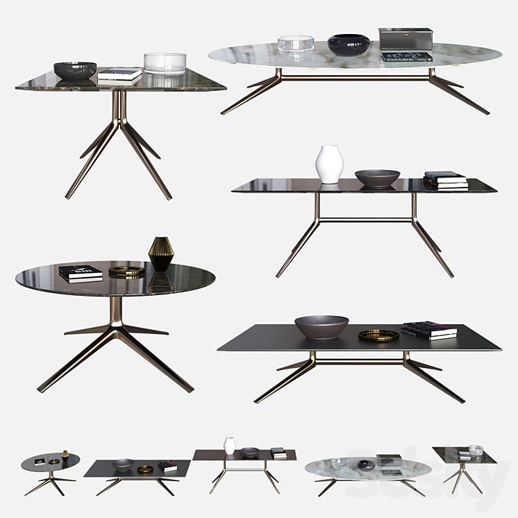 POLIFORM COFFEE TABLES MONDRIAN 3DS Max - thumbnail 1