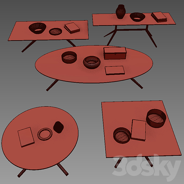 POLIFORM COFFEE TABLES MONDRIAN 3DSMax File - thumbnail 2