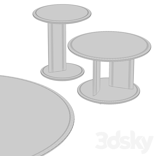 Poliform coffee tables MUSH 3DS Max Model - thumbnail 5