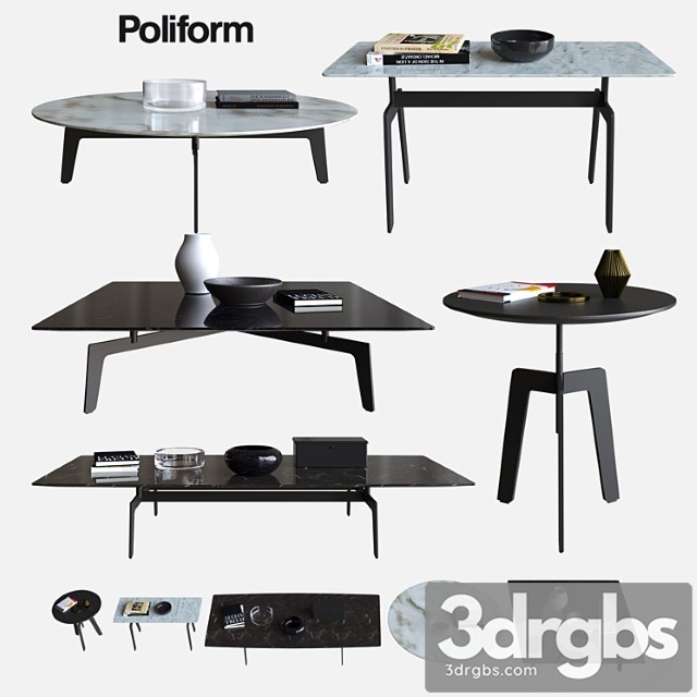 Poliform coffee tables tribeca 2 3dsmax Download - thumbnail 1