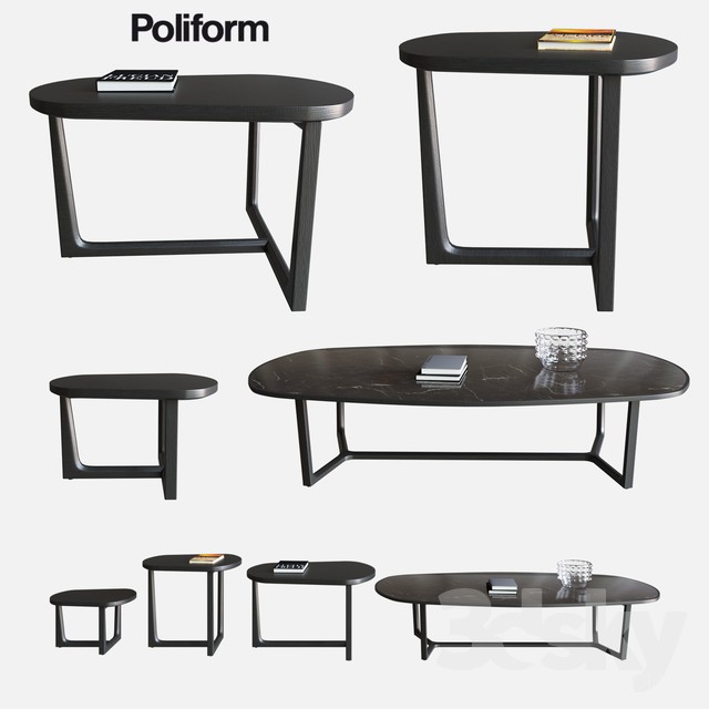 POLIFORM COFFEE TABLES TRIDENTE 3DS Max - thumbnail 3