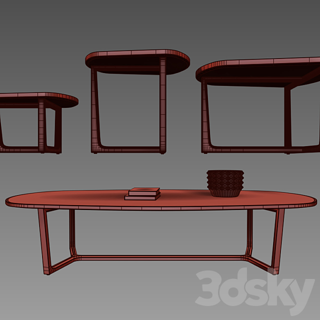 POLIFORM COFFEE TABLES TRIDENTE 3DSMax File - thumbnail 2