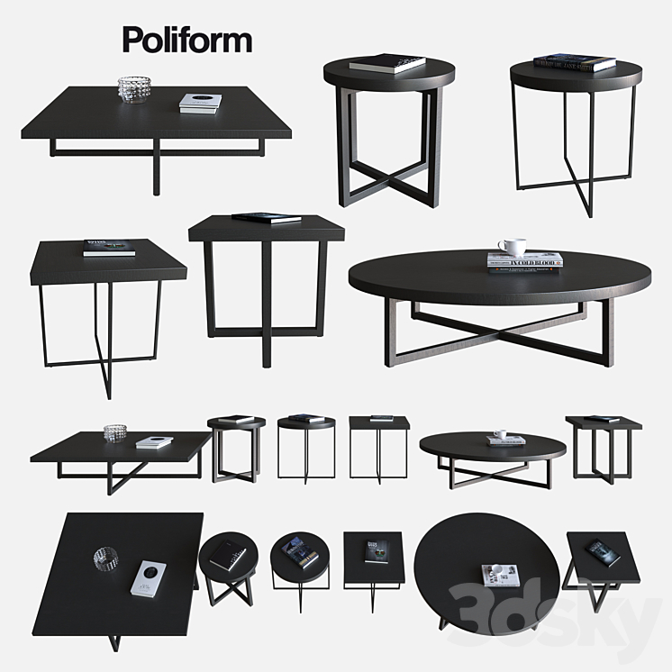 POLIFORM COFFEE TABLES YARD 3DS Max - thumbnail 1