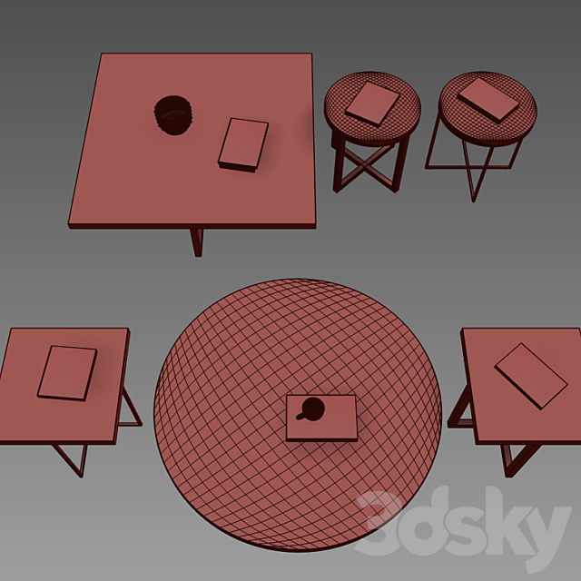 POLIFORM COFFEE TABLES YARD 3DSMax File - thumbnail 2