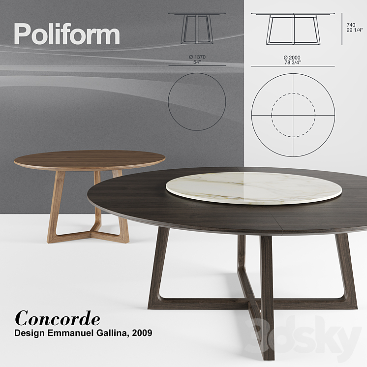 Poliform Concorde set 1 3DS Max - thumbnail 1