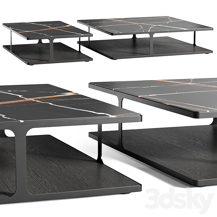 Poliform CREEK coffee tables 3DS Max Model - thumbnail 1