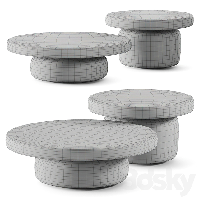 Poliform Crew Coffee Tables 3DS Max Model - thumbnail 6