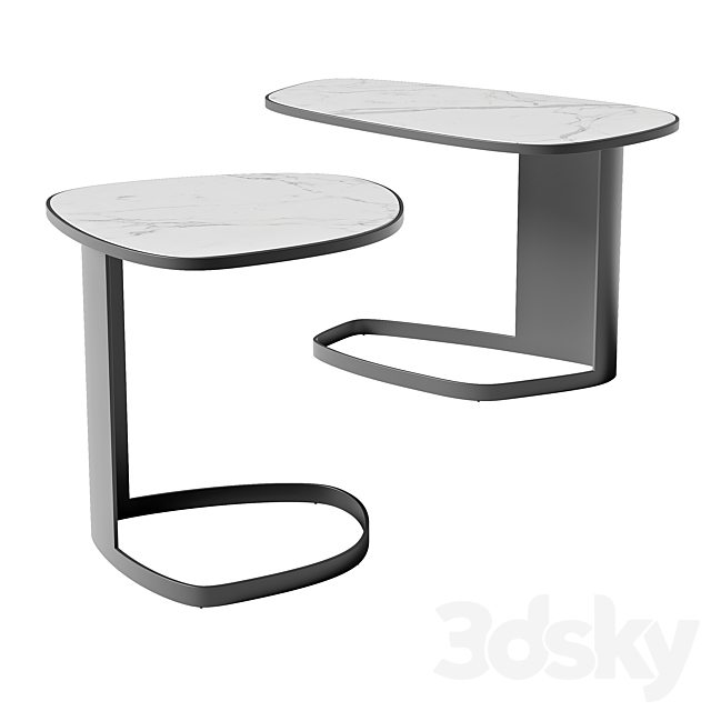 Poliform KOISHI coffee and side tables 3DS Max Model - thumbnail 2