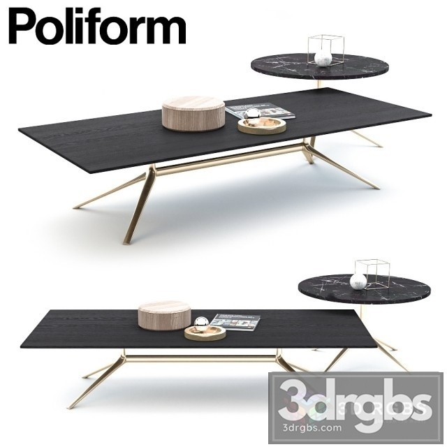 Poliform Mondrian Coffee Table 3dsmax Download - thumbnail 1