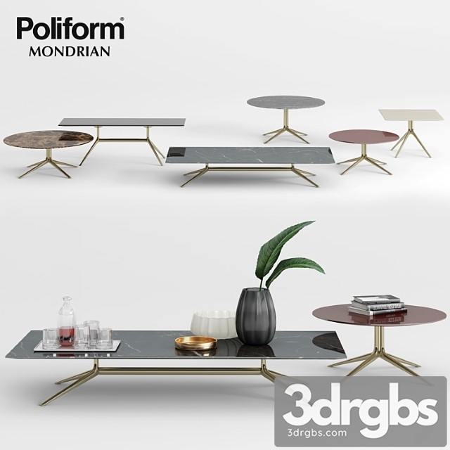 Poliform Mondrian Coffee Tables 1 3dsmax Download - thumbnail 1