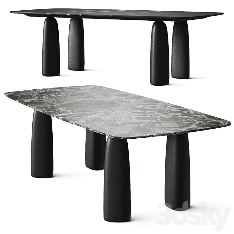 Poliform Monolith Dining Table 3DS Max Model - thumbnail 1