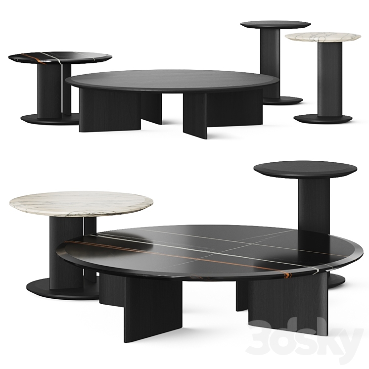 Poliform Mush Coffee Tables 3DS Max Model - thumbnail 1