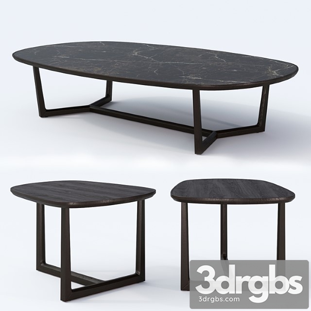 Poliform set coffee tables tridente 2 3dsmax Download - thumbnail 1