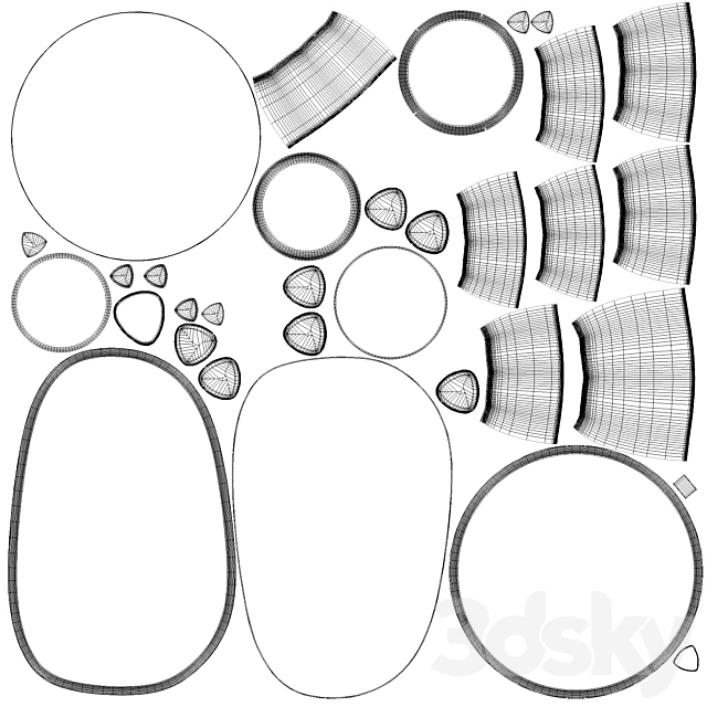 Poliform STRATA 2023.2 Coffee Table 3DS Max Model - thumbnail 7