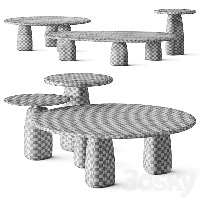 Poliform Strata Coffee Tables 3DS Max Model - thumbnail 3